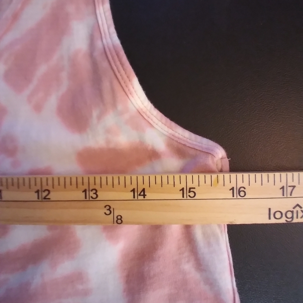 Athleta Pink Tie-Dye Tank Top 100% Cotton Size M Athleisure Athletic Casual - Picture 3 of 9
